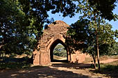 Old Bagan Myanmar. Thatbyinnyu Temple. relics of the West gateway of the walled enclosure that surrounded the temple. 